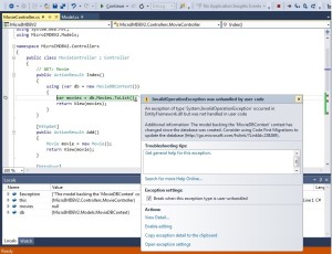 Model Change - Migration request error